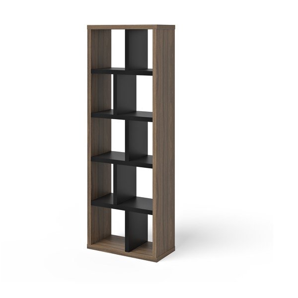 Črn/rjav regal v orehovem dekorju 70x198 cm Berlin – TemaHome-image-2