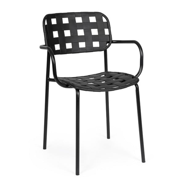 Črni kovinski vrtni stoli v kompletu 4 ks Clover   – Bizzotto