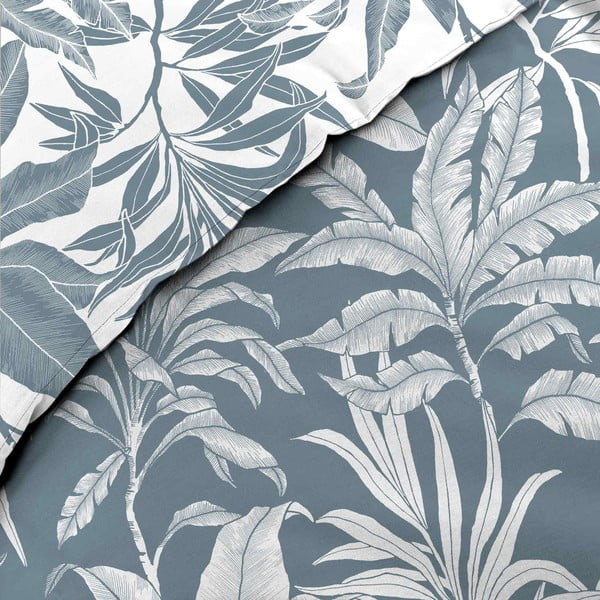 Belo-modra podaljšana bombažna posteljnina za zakonsko posteljo 240x220 cm Hera – douceur d'intérieur-image-3