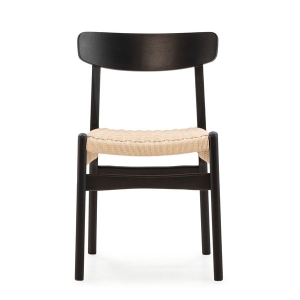 Črni jedilni stoli v kompletu 2 ks iz masivnega kavčukovca Biel – MOME-image-3