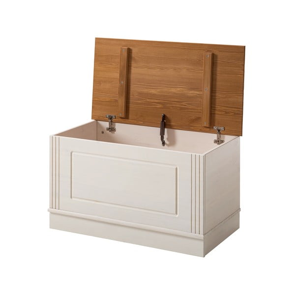 Bela skrinja iz masivnega bora 80x45 cm Anita – Støraa-image-3