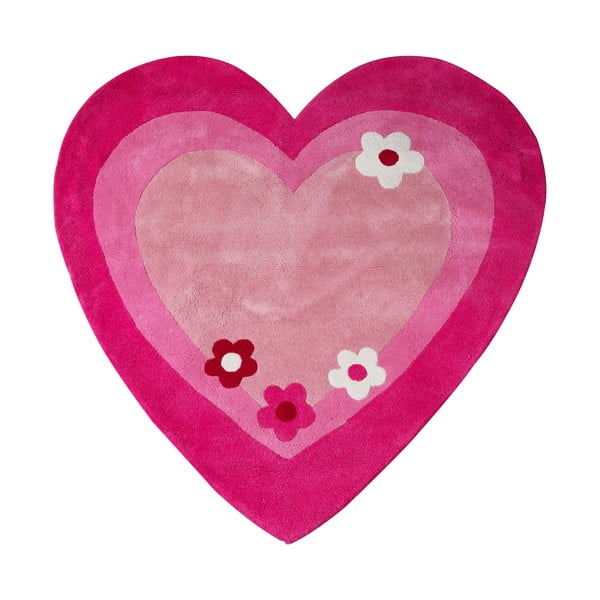 Rožnata otroška preproga 100x100 cm Love Heart – Premier Housewares