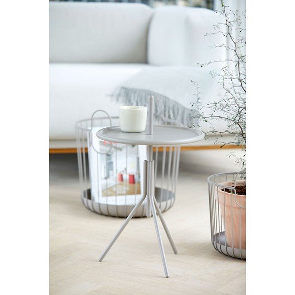 Siva kovinska stranska mizica Zone Inu, ø 33,8 cm-image-1