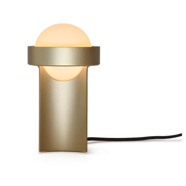 Zatemnitvena namizna svetilka v zlati barvi s steklenim senčilom (višina 22 cm) Loop – tala