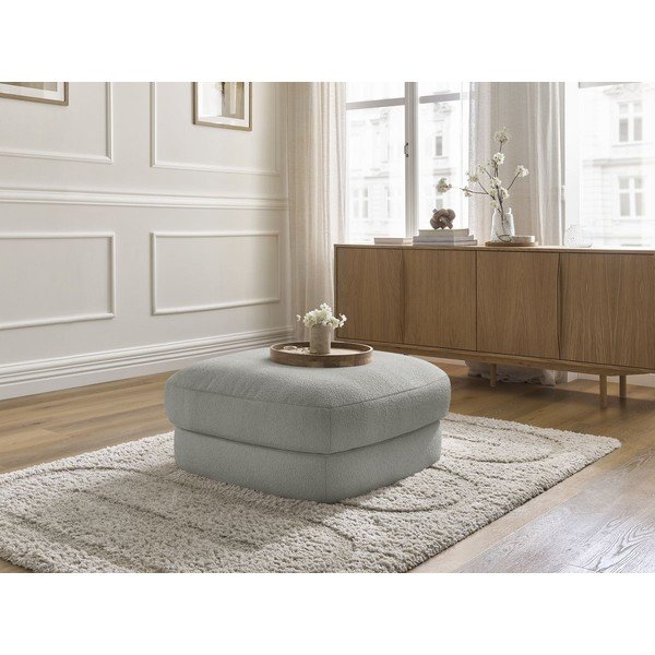 Svetlo siv tabure iz tkanine bouclé Leonore – Bobochic Paris-image-3