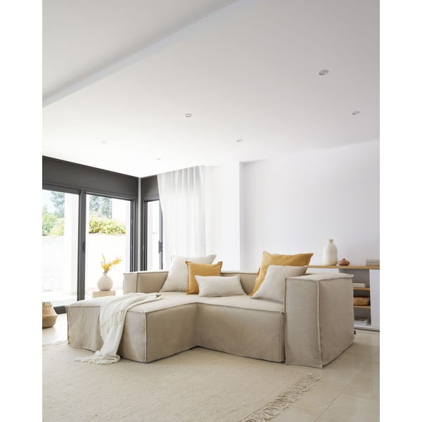 Prevleka za blazino iz mešanice lana 45x45 cm Blok – Kave Home-image-4