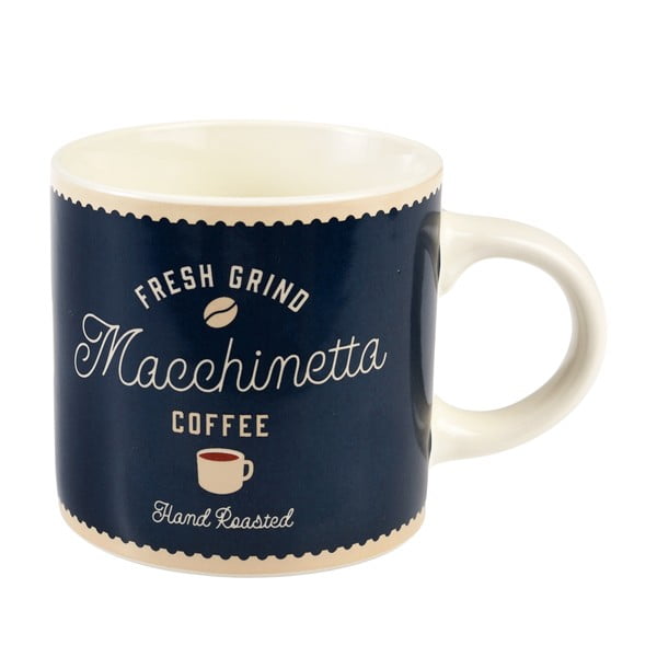 Temno modro-kremno bela keramična skodelica 350 ml Macchinetta – Rex London-image-2