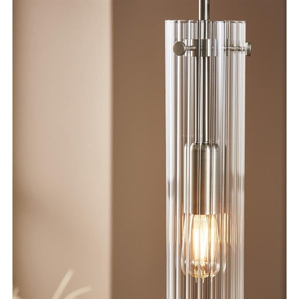 Viseča svetilka v srebrni barvi s steklenim senčilom Tubo – Markslöjd-image-3