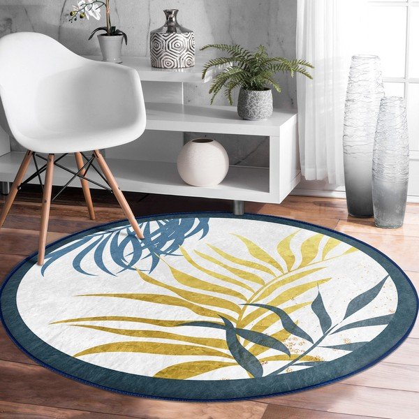 Pralna okrogla preproga primerna za robotski sesalnik ø 120 cm Comfort – Mila Home-image-3