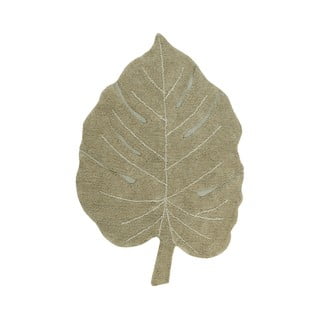 Kaki zelena pralna ročno tkana bombažna otroška preproga 120x180 cm Monstera Olive – Lorena Canals