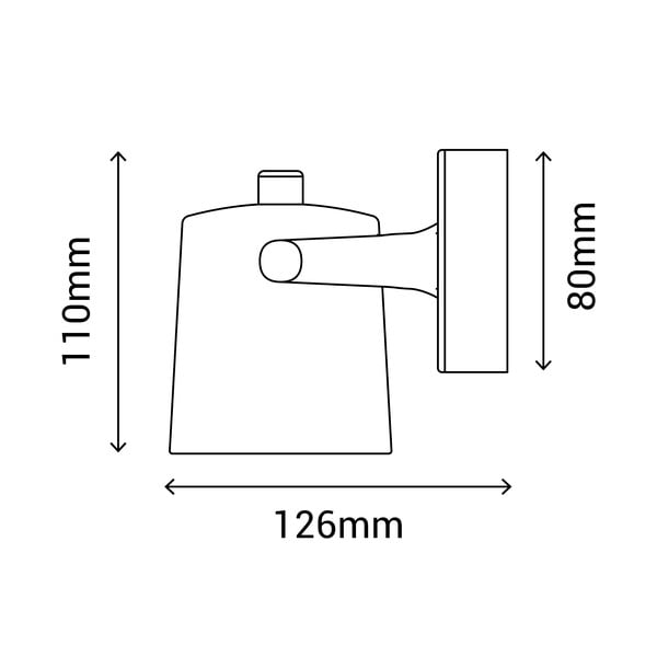 Črna stenska svetilka SULION Ibai, višina 11 cm-image-3