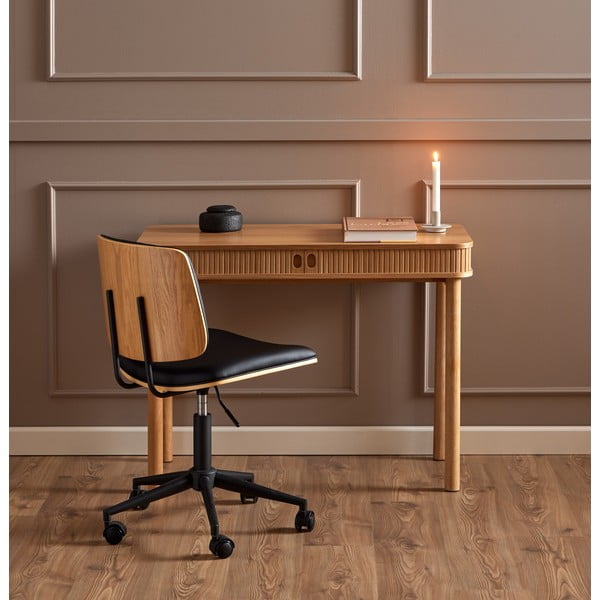 Črn pisarniški stol iz umetnega usnja Owen – Actona-image-1