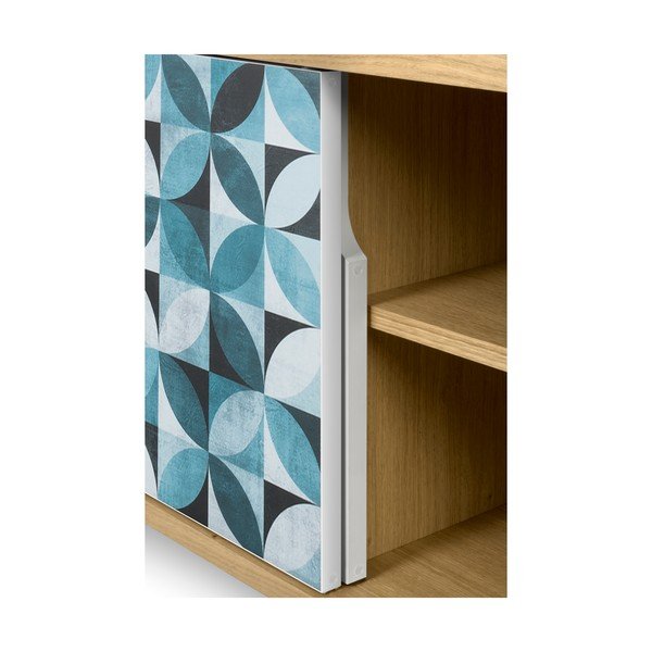 Mala hrastova TV mizica s kovinskimi nogami TemaHome Dann Maroko-image-4