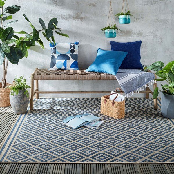 Modro-bež zunanja preproga 200x200 cm Moretti - Flair Rugs-image-1