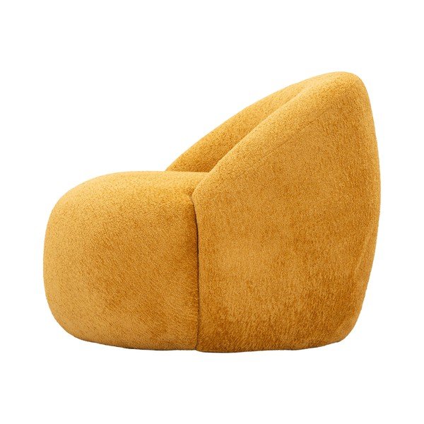Gorčično rumen fotelj iz tkanine bouclé Ginerva – Mauro Ferretti-image-4