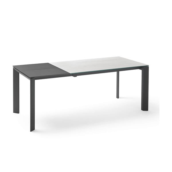 Sivo-črna zložljiva jedilna miza sømcasa Tamara Snow, dolžina 160/240 cm