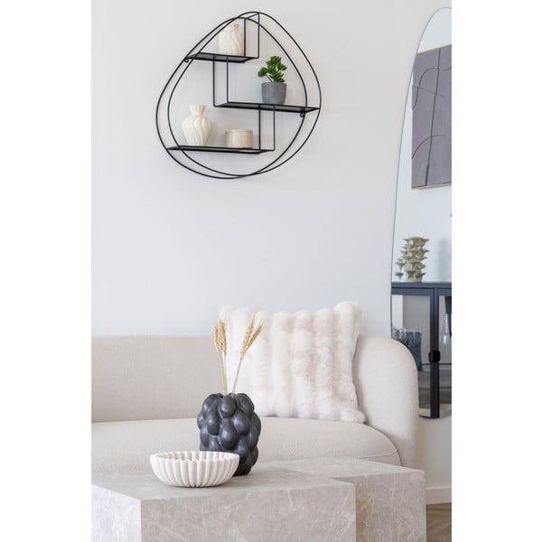 Črna večnivojska kovinska polica 60 cm Wrexham – House Nordic-image-1
