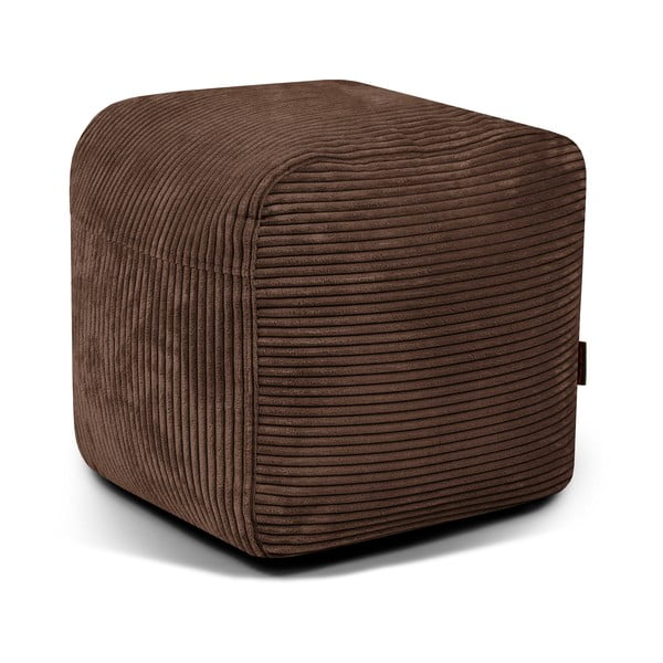 Temno rjava vreča za sedenje iz rebrastega žameta Plus 50 Lounge – SLOWDOWN