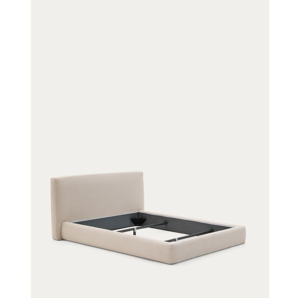 Bež oblazinjena postelja brez letvenega dna 90x200 cm Blok – Kave Home-image-2