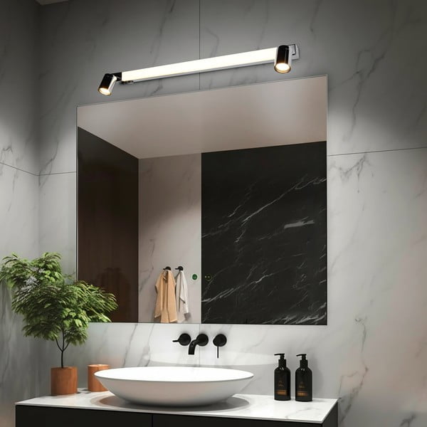 LED stenska svetilka v sijajno srebrni barvi Enrico – Trio-image-1