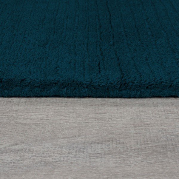 Temno modra ročno tkana volnena preproga 120x170 cm Textured Wool Border – Flair Rugs-image-1