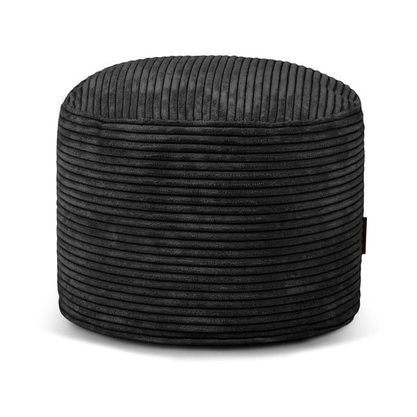 Črna vreča za sedenje iz rebrastega žameta Mini – SLOWDOWN