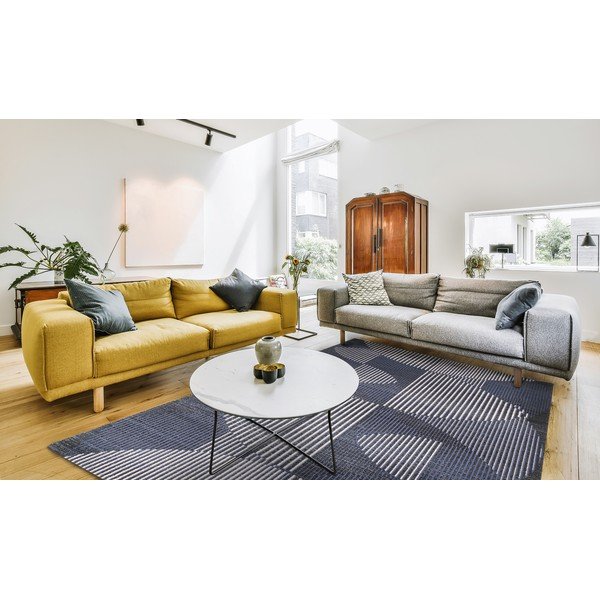 Temno modra volnena preproga 100x180 cm Shades – Agnella-image-1