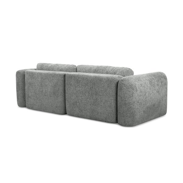 Siva raztegljiva kotna sedežna garnitura iz šenilje s prostorom za shranjevanje (levi kot/z ležalnikom) Mele – Makamii-image-3