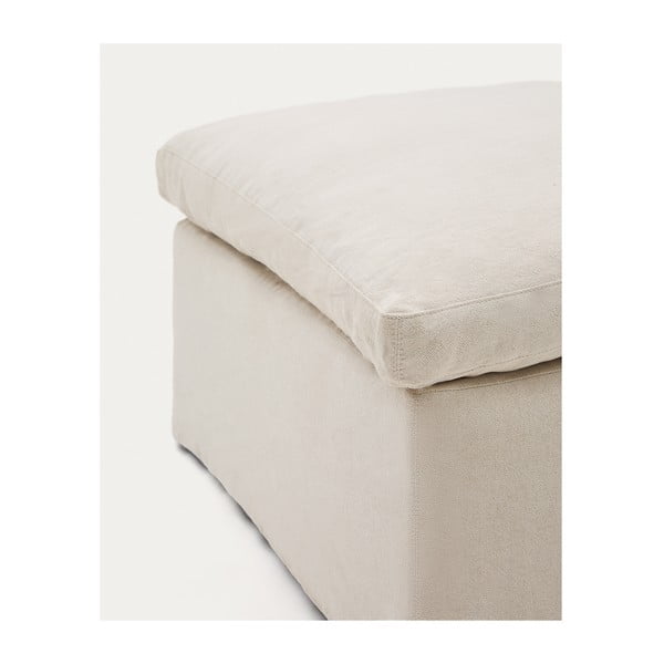 Bež lanen tabure Zenira – Kave Home-image-1