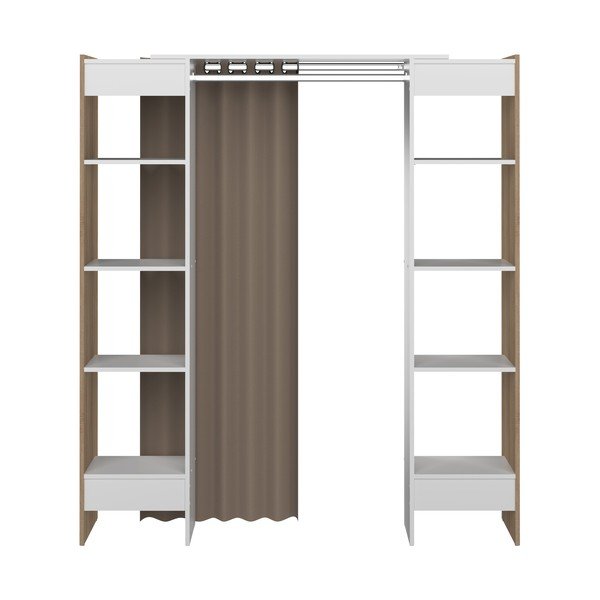 Belo-rjava omara iz hrastovega dekorja 185x182 cm Tom - TemaHome -image-3