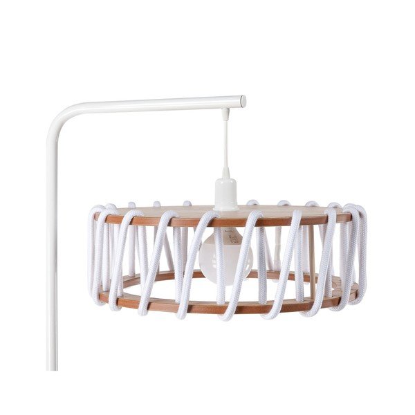 Stoječa svetilka z belo konstrukcijo in velikim belim senčnikom EMKO Macaron-image-2