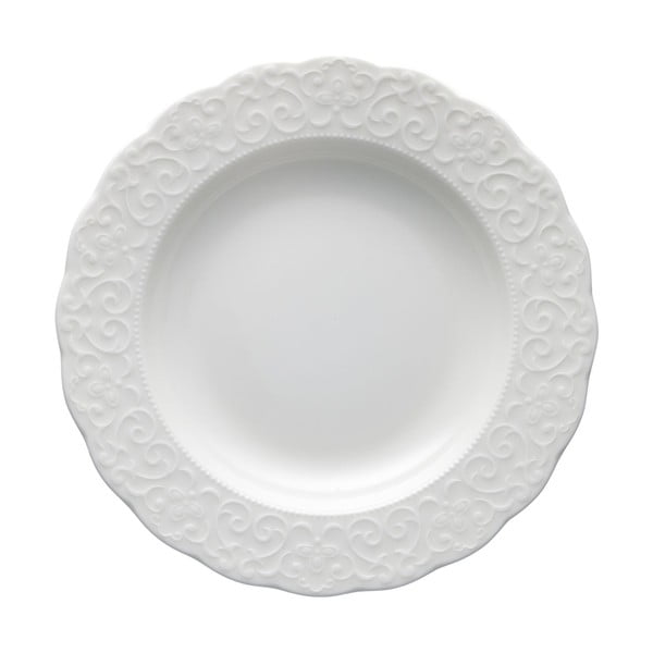 Bel porcelanast globok krožnik Brandani Gran Gala, ø 22 cm