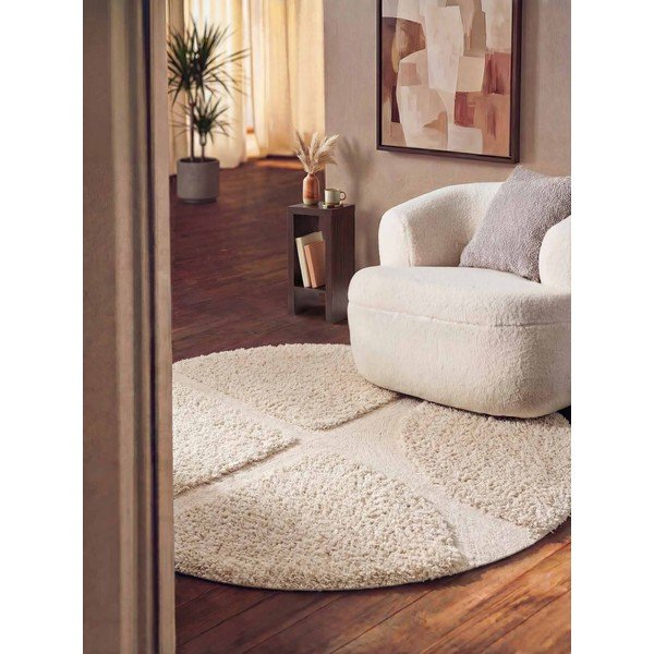 Kremno bela ročno tkana okrogla preproga ø 200 cm Lambeth Jasper – Ted Baker-image-1