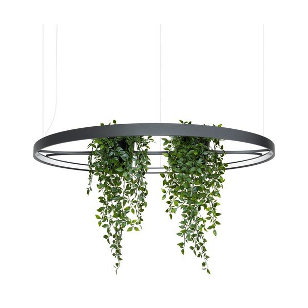 Črna aluminijasta LED viseča svetilka ø 110 cm RIO – Thoro