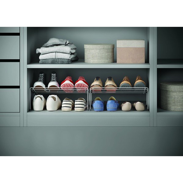 Komplet 2 belih stojal za čevlje iz nerjavečega jekla Metaltex Cipok-image-2