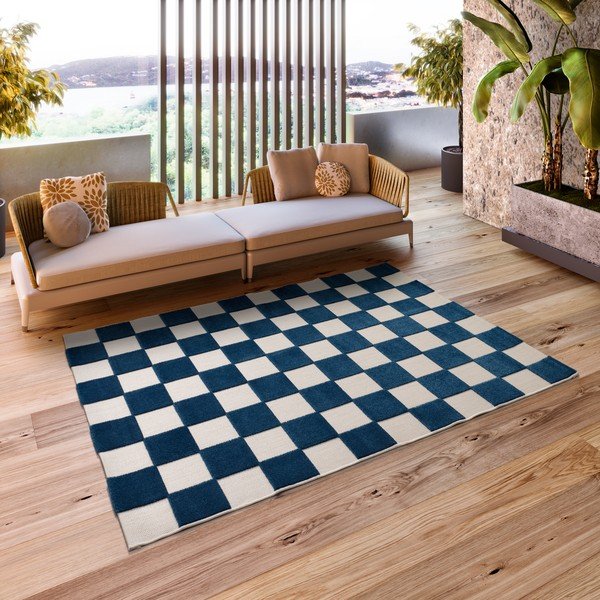 Modra/kremno bela notranja in zunanja preproga 160x230 cm Cuadros – Universal-image-1