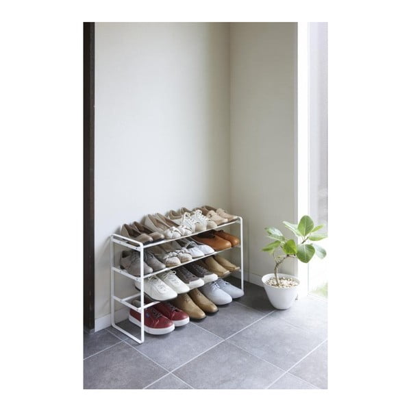 Bela nastavljiva polica za čevlje s 3 nivoji YAMAZAKI Maebashi-image-1