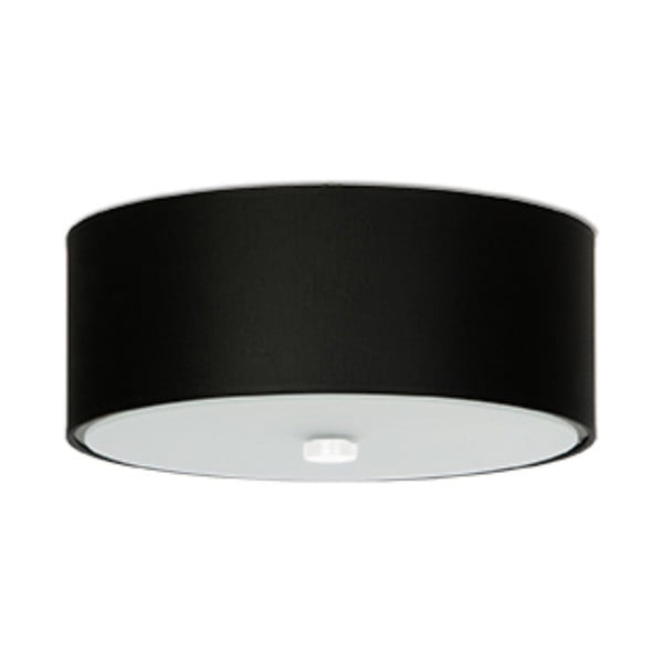 Črna stropna svetilka s tekstilnim senčnikom ø 30 cm Herra – Nice Lamps