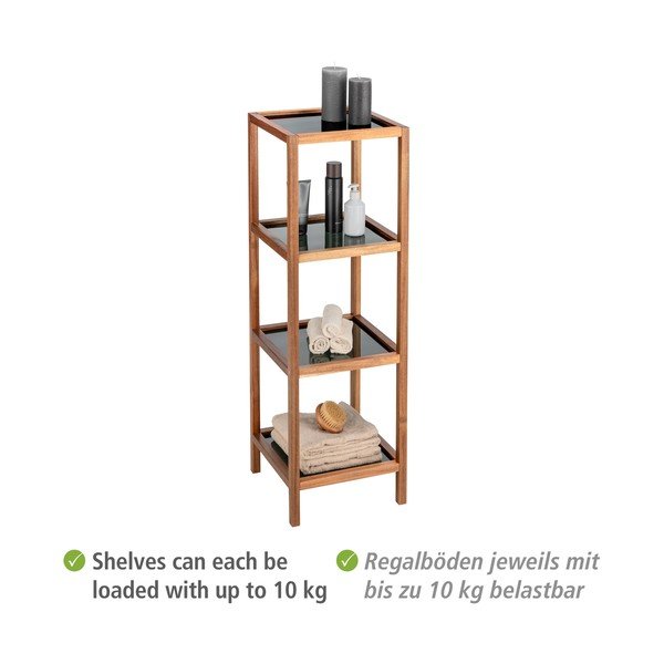 Steklena kopalniška polica v črni in naravni barvi 36x112 cm Fondi – Wenko-image-4