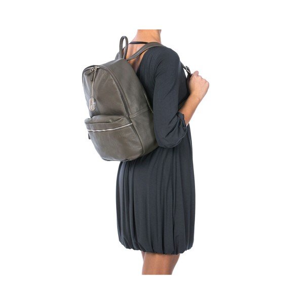 Siv nahrbtnik iz pravega usnja Federica Bassi Sio-image-1
