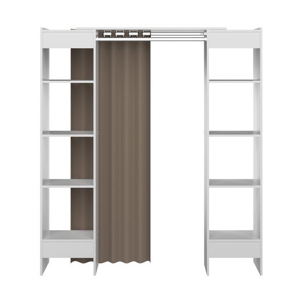 Bela/svetlo rjava odprta garderobna omara 185x182 cm Tom – TemaHome-image-3