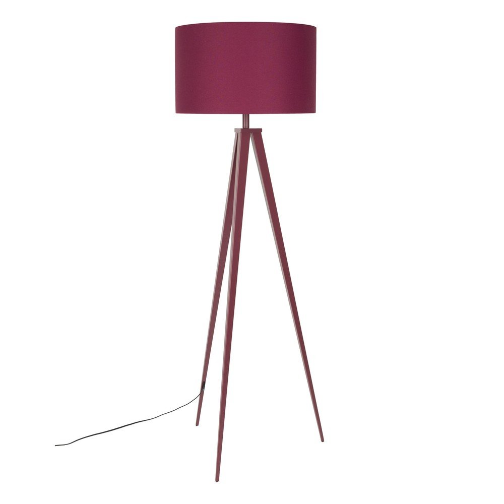 Rdeča stoječa svetilka s tekstilnim senčilom (višina) Tripod