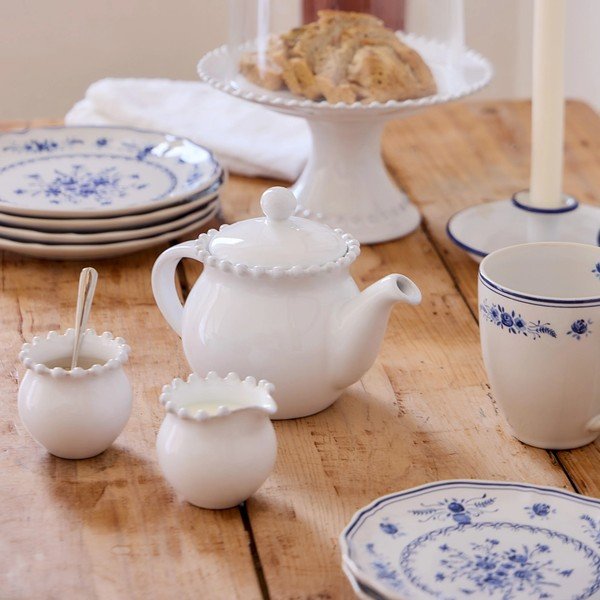 Bel čajnik iz kamenine s cedilom 500 ml Pearl – Costa Nova-image-3