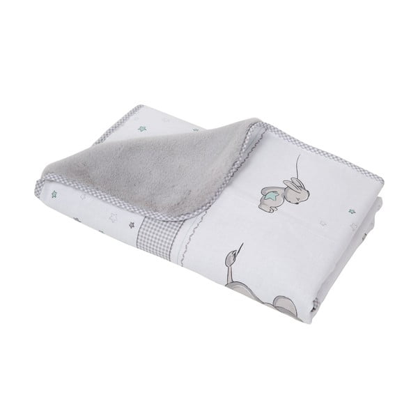 Bela/siva otroška odeja iz mikropliša 80x80 cm Sternenzauber – Roba-image-2