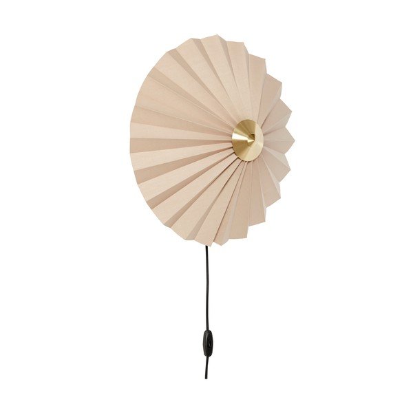 Bež stenska svetilka z vtikačem ø 48 cm Pliss – Hübsch-image-2