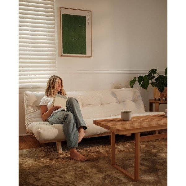 Sivo- bež lanena sedežna garnitura 200 cm Lean – Karup Design-image-1