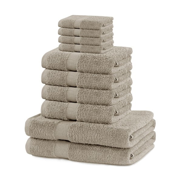 Bež frotirni bombažni komplet brisač 10 ks Marina – DecoKing