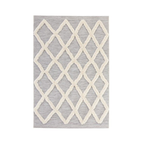 Siva preproga Mint Rugs Handira Grid, 230 x 155 cm