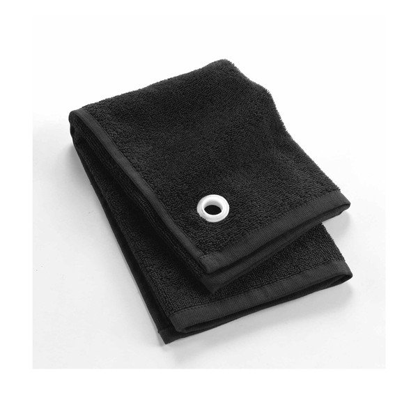 Črna frotirna bombažna brisača 50x50 cm Cuistot – douceur d'intérieur