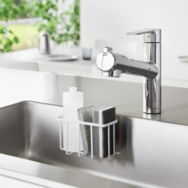 Belo kovinsko držalo za detergent z namestitvijo brez vrtanja Film Hook – YAMAZAKI-image-3